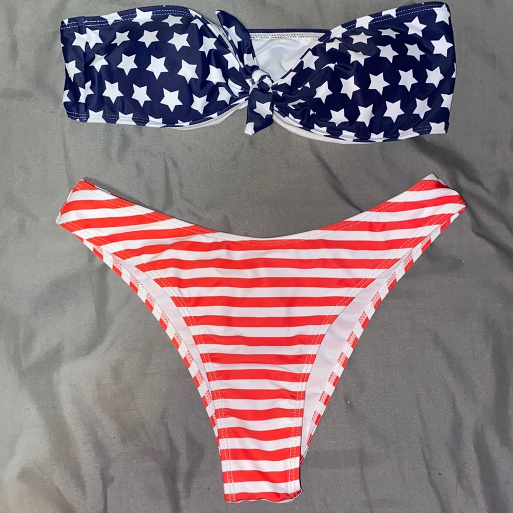 2 piece strapless thong bikini
